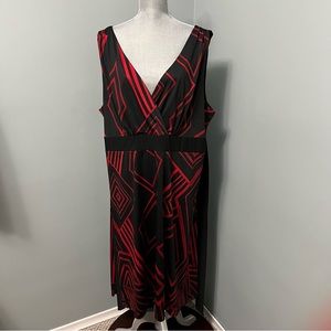 PENNINGTONS A-line cocktail dress plus size 3X wedding guest black and red